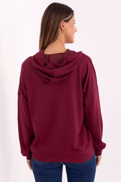 Bluza Damska Model RV-BL-A902.24 Bordo - Relevance — zdjęcie 3