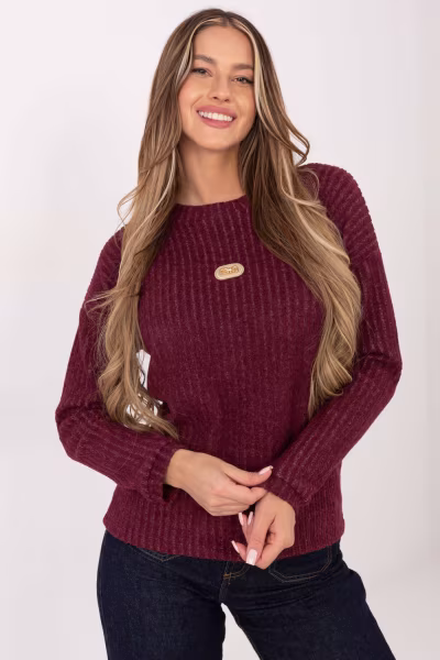 Sweter Damski Model RV-SW-A1026.52 Bordo - Relevance — zdjęcie 1