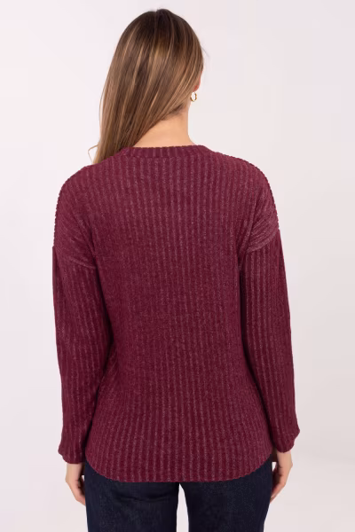 Sweter Damski Model RV-SW-A1026.52 Bordo - Relevance — zdjęcie 3