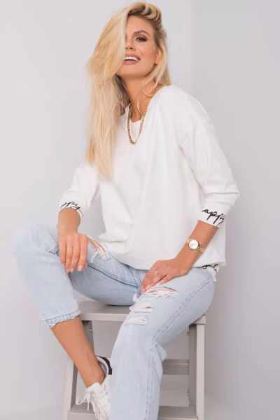 Bluza Damska Model RV-BL-5978.06P Ecru - Relevance — zdjęcie 2