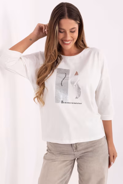 Bluzka Model RV-BZ-A820.27P Ecru - Relevance — zdjęcie 1