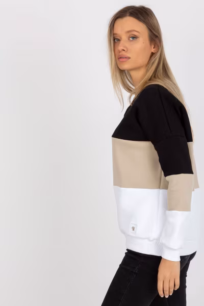 Bluza Damska Model RV-BL-8377.89 Black/Beige - Relevance — zdjęcie 3