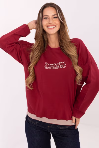 Bluza Damska Model RV-BZ-A907.08P Bordo - Relevance — zdjęcie 1