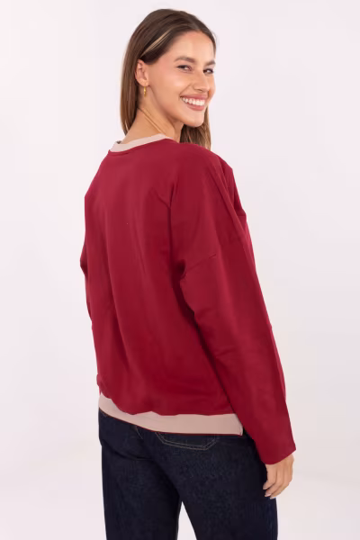 Bluza Damska Model RV-BZ-A907.08P Bordo - Relevance — zdjęcie 3