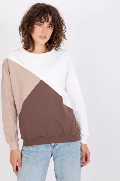 Bluza Damska Model RV-BL-8463.41P White/Brown - Relevance — zdjęcie 1