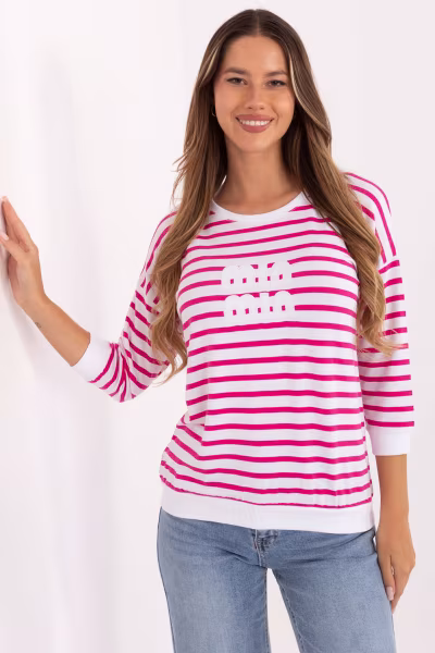 Bluzka Model RV-BZ-A790.47 White/Pink - Relevance — zdjęcie 1