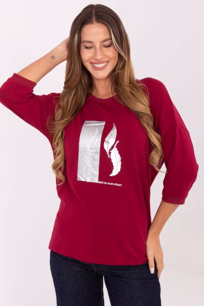 Bluzka Model RV-BZ-A820.27P Bordo - Relevance — zdjęcie 1