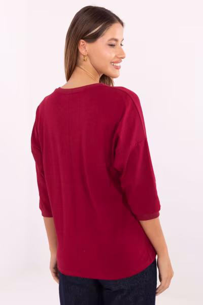 Bluzka Model RV-BZ-A820.27P Bordo - Relevance — zdjęcie 3