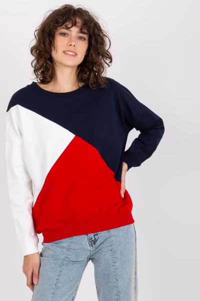 Bluza Damska Model RV-BL-8463.41P Navy/Red - Relevance — zdjęcie 2