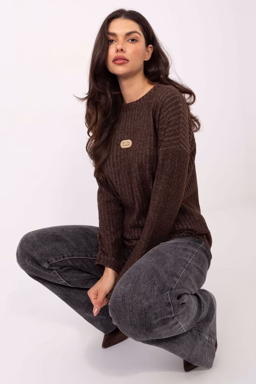 Sweter Damski Model RV-SW-A1026.52 Brown - Relevance