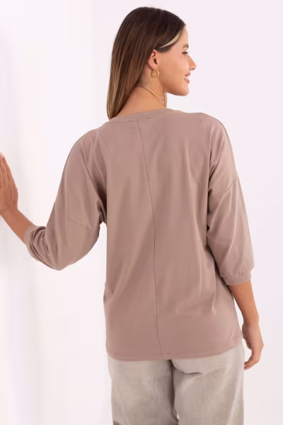 Bluzka Model RV-BZ-A820.27P Dark Beige - Relevance — zdjęcie 3