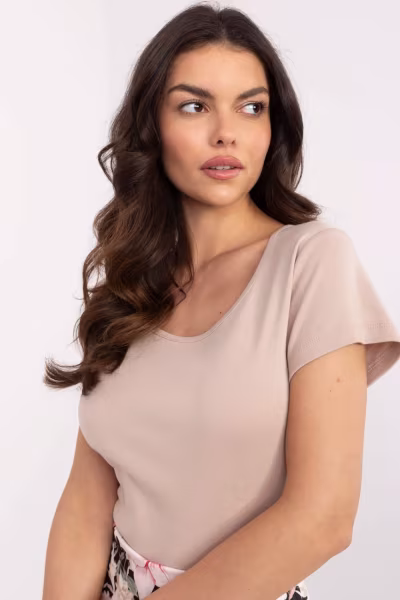 Tshirt Damski Model RV-TS-A557.66P Beige - Relevance — zdjęcie 1