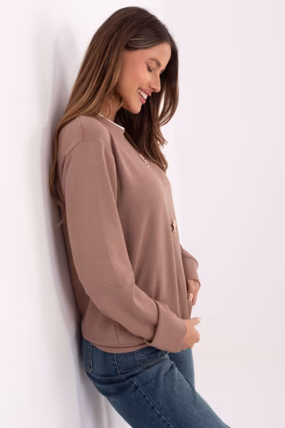 Bluzka Model RV-BL-A929.00 Dark Beige - Relevance — zdjęcie 2