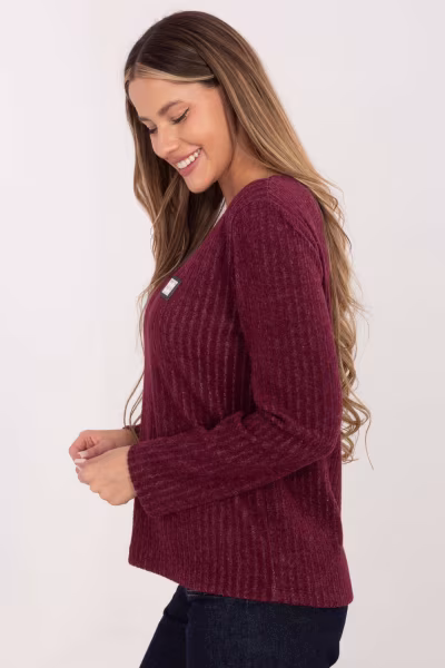Sweter Damski Model RV-SW-A1025.80 Bordo - Relevance — zdjęcie 2