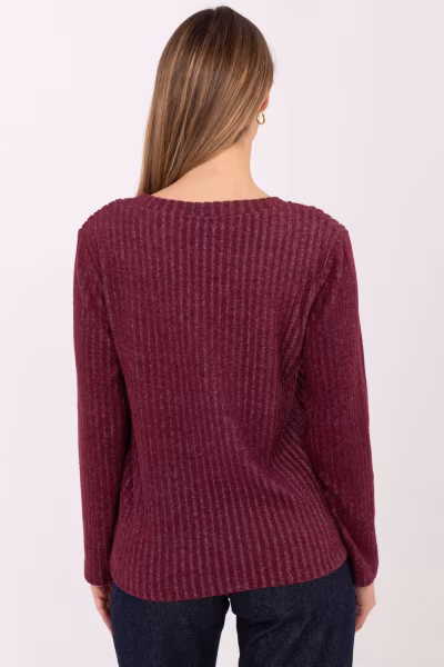 Sweter Damski Model RV-SW-A1025.80 Bordo - Relevance — zdjęcie 3