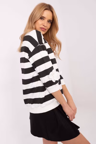 Bluzka Model RV-BZ-A430.60 Black/White - Relevance — zdjęcie 2
