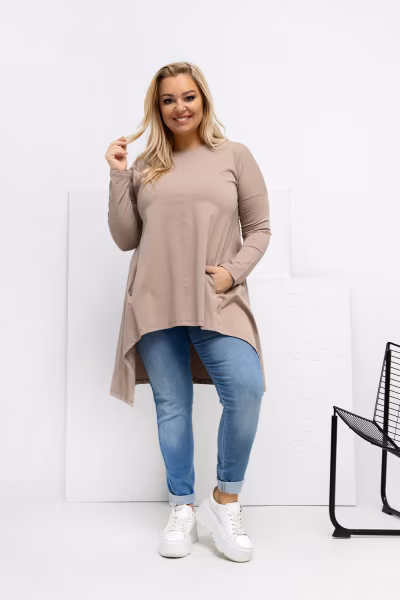 Bluzka Model RV-BZ-7054-1.06 Dark Beige - Relevance — zdjęcie 2