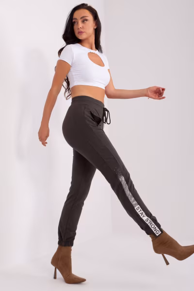 Spodnie Dresowe Model RV-DR-8547.08 Dark Khaki - Relevance — zdjęcie 3