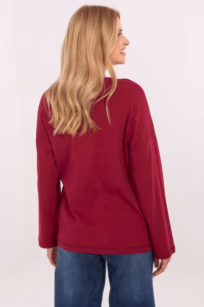 Bluzka Model RV-BZ-A852.51 Bordo - Relevance — zdjęcie 2