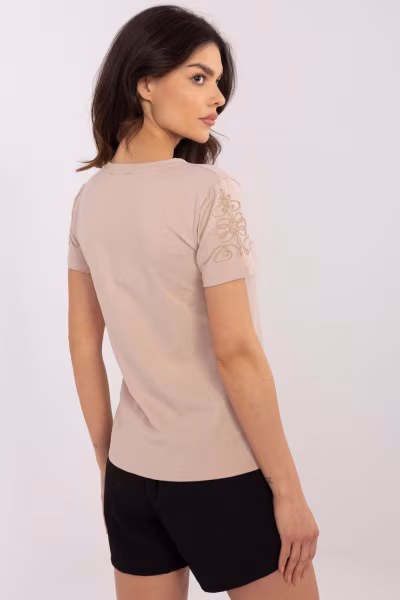 Tshirt Damski Model RV-TS-A518.39 Beige - Relevance — zdjęcie 2