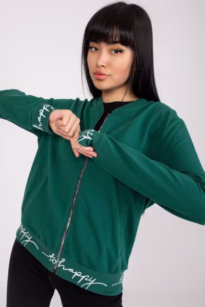 Bluza Damska Model RV-BL-7809.37X Dark Green - Relevance — zdjęcie 1