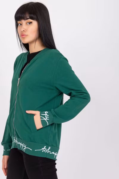 Bluza Damska Model RV-BL-7809.37X Dark Green - Relevance — zdjęcie 2