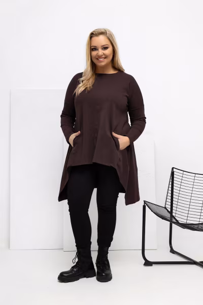 Bluzka Model RV-BZ-7054-1.06 Dark Brown - Relevance — zdjęcie 2