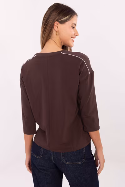 Bluzka Model RV-BZ-A826.89 Dark Brown - Relevance — zdjęcie 3