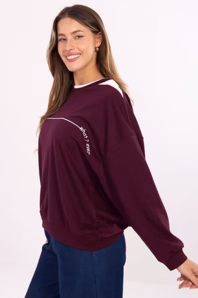Bluza Damska Model RV-BL-A940.60 Bordo - Relevance — zdjęcie 2
