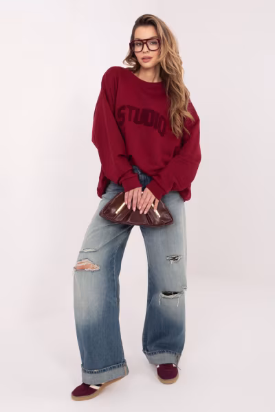 Bluza Damska Model RV-BL-A1182.46 Bordo - Relevance — zdjęcie 2