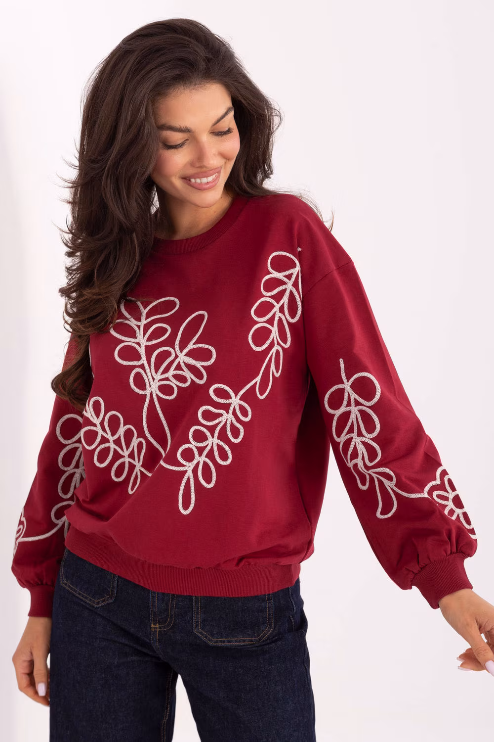 Bluza Damska Model RV-BZ-A175.02 Bordo - Relevance