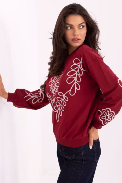Bluza Damska Model RV-BZ-A175.02 Bordo - Relevance — zdjęcie 2