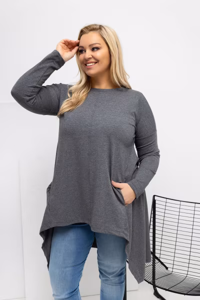 Bluzka Model RV-BZ-7054-1.06 Dark Grey - Relevance — zdjęcie 1