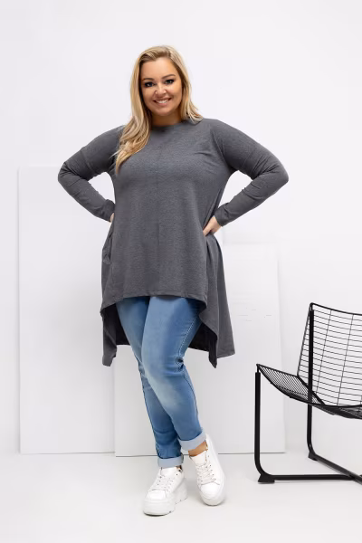 Bluzka Model RV-BZ-7054-1.06 Dark Grey - Relevance — zdjęcie 2