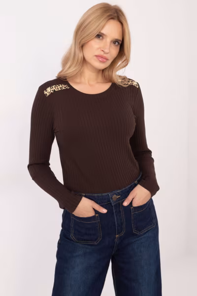Bluzka Model RV-BZ-A-210.43 Dark Brown - Relevance — zdjęcie 1
