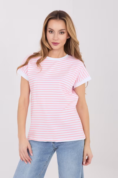 Tshirt Damski Model RV-TS-A1125.85 White/Pink - Relevance — zdjęcie 1