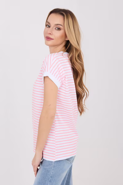 Tshirt Damski Model RV-TS-A1125.85 White/Pink - Relevance — zdjęcie 2