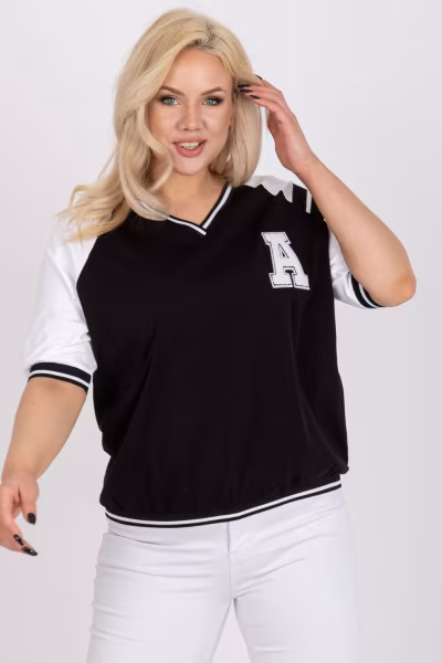 Bluzka Model RV-BZ-7830.30 Black/White - Relevance — zdjęcie 2