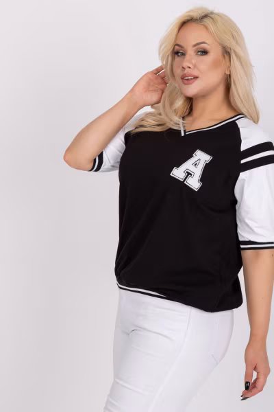 Bluzka Model RV-BZ-7830.30 Black/White - Relevance — zdjęcie 3