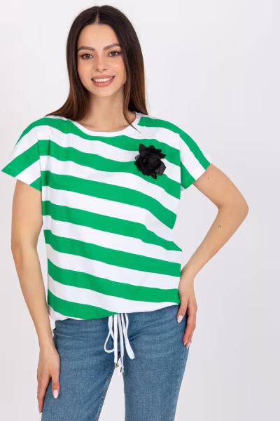 Bluzka Model RV-BZ-8741.93 White/Green - Relevance — zdjęcie 2