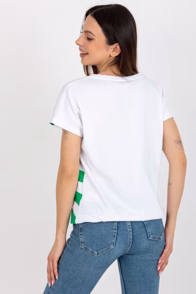Bluzka Model RV-BZ-8741.93 White/Green - Relevance — zdjęcie 3
