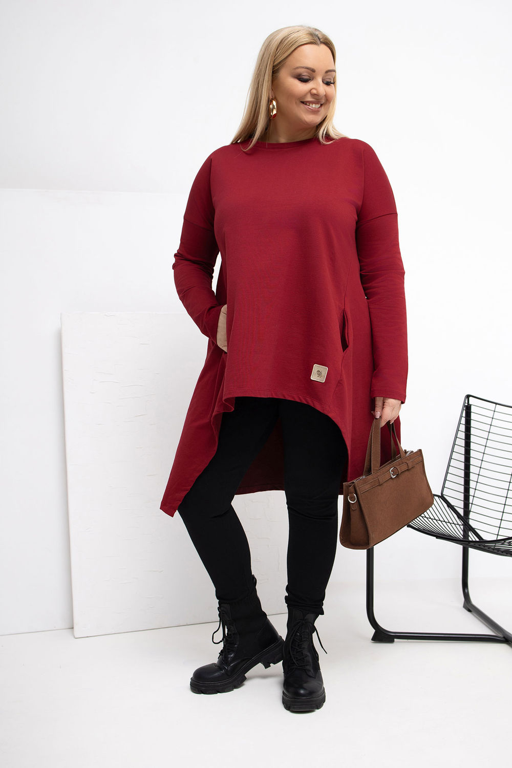 Tunika Model RV-TU-5042.09X Bordo - Relevance