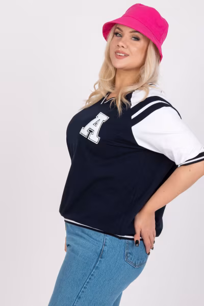 Bluzka model RV-BZ-7830.30 Navy - Relevance — zdjęcie 3