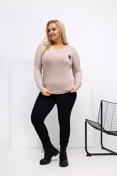 Bluzka Model RV-BZ-A-161.63 Beige - Relevance — zdjęcie 2