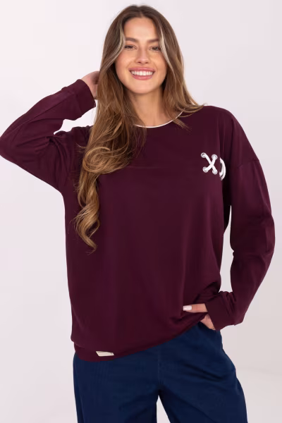 Bluza Damska Model RV-BL-A941.58 Bordo - Relevance — zdjęcie 1