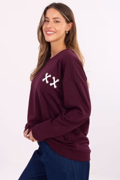 Bluza Damska Model RV-BL-A941.58 Bordo - Relevance — zdjęcie 2