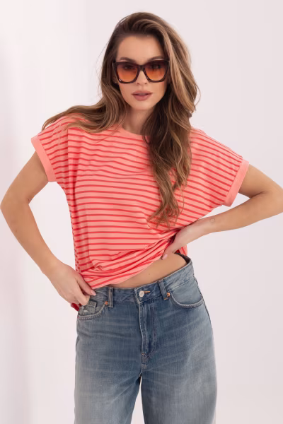 Tshirt Damski Model RV-TS-A1125.85 Brzoskwinia - Relevance — zdjęcie 1