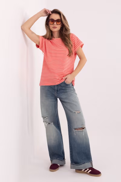 Tshirt Damski Model RV-TS-A1125.85 Brzoskwinia - Relevance — zdjęcie 2