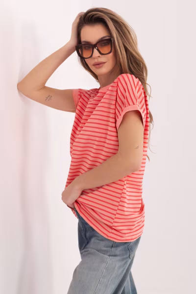 Tshirt Damski Model RV-TS-A1125.85 Brzoskwinia - Relevance — zdjęcie 3