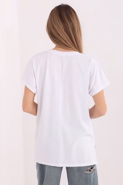 Tshirt Damski Model RV-TS-A1206.84 White/Yellow - Relevance — zdjęcie 3